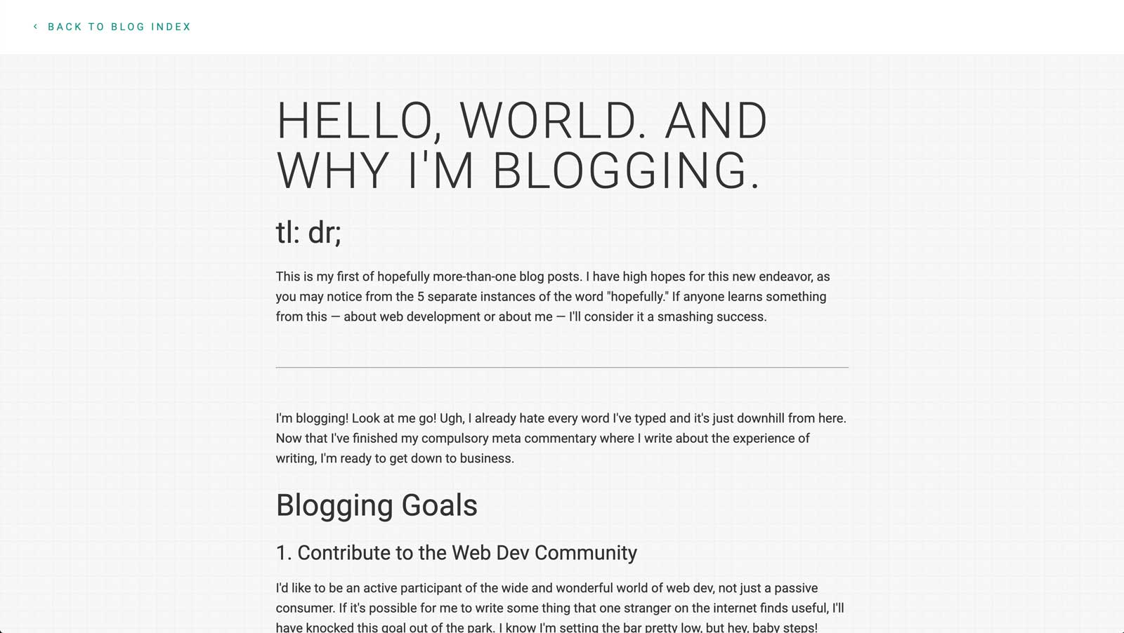 screenshot of this blog post hosted locally, with all the original CSS styles re-enabled